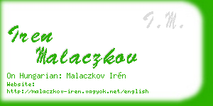 iren malaczkov business card